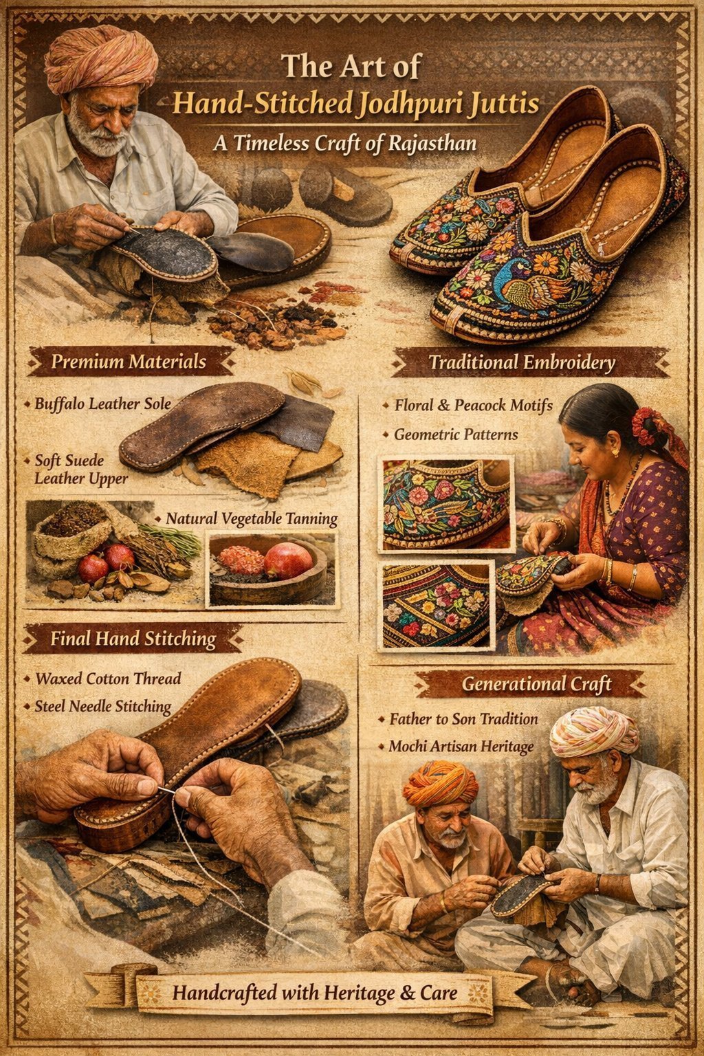The Art of Hand-Stitched Jodhpuri Juttis: A Timeless Craft of Rajasthan